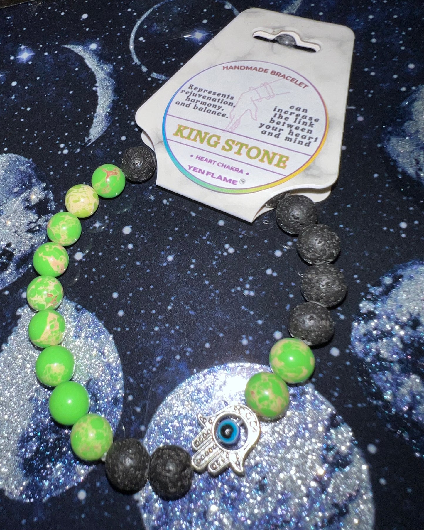 Green King Stone Crystal Handmade Unisex Bracelet