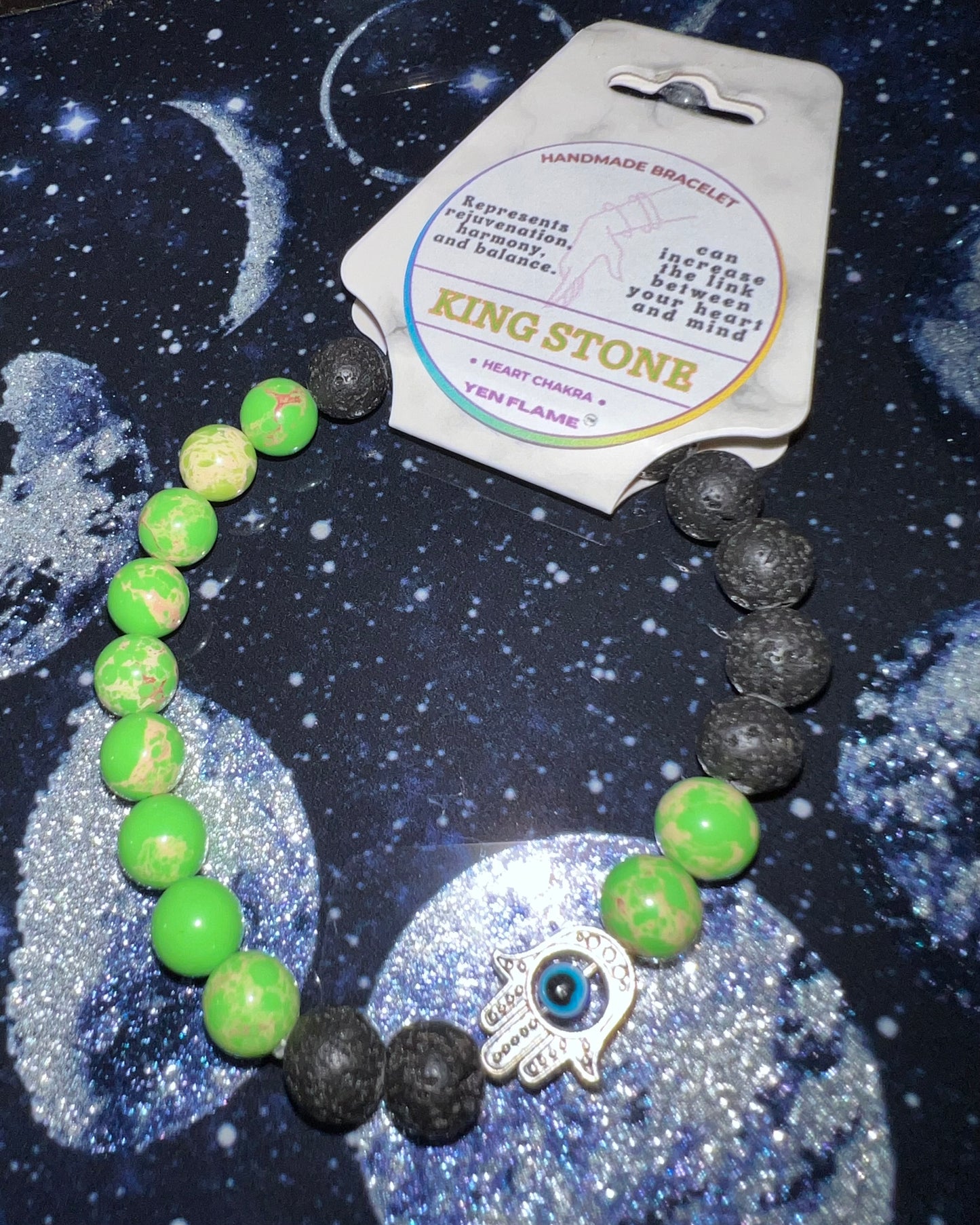 Green King Stone Crystal Handmade Unisex Bracelet