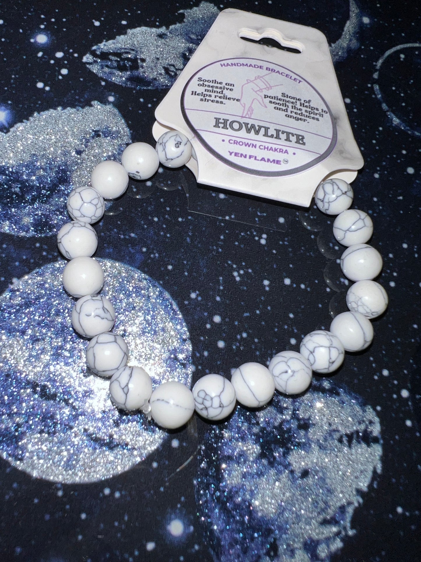 White Howlite Crystal Handmade Unisex Bracelet