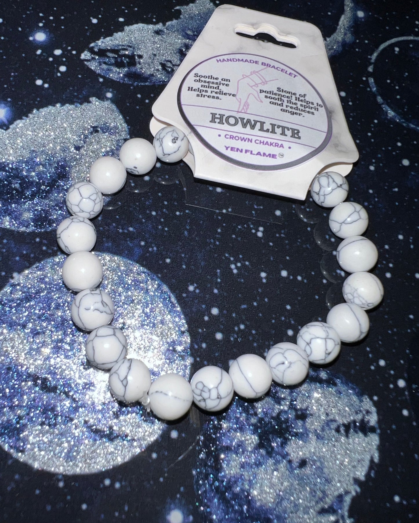 White Howlite Crystal Handmade Unisex Bracelet