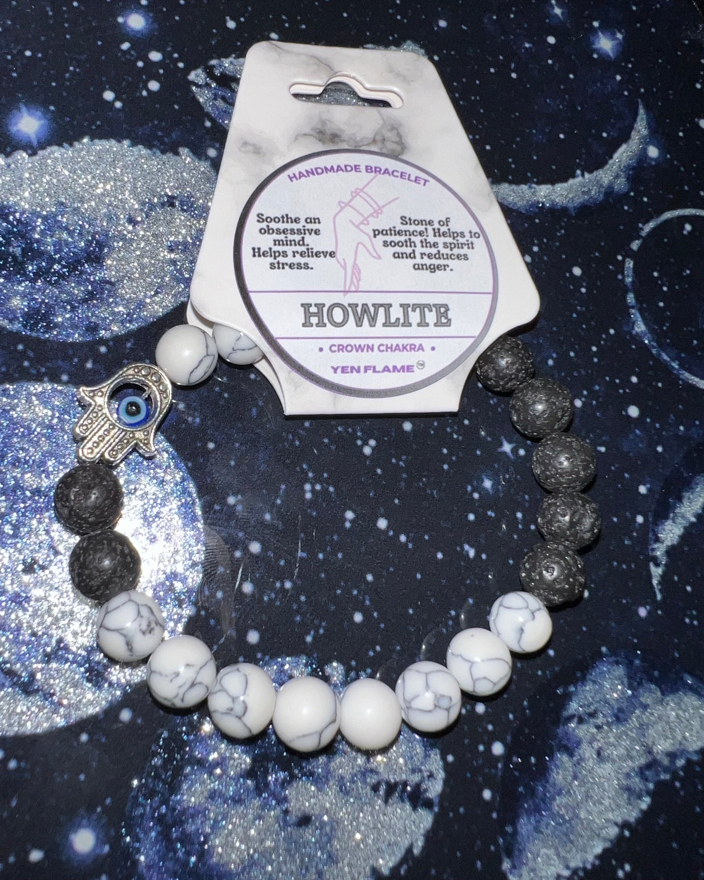 White Howlite Crystal Handmade Unisex Bracelet