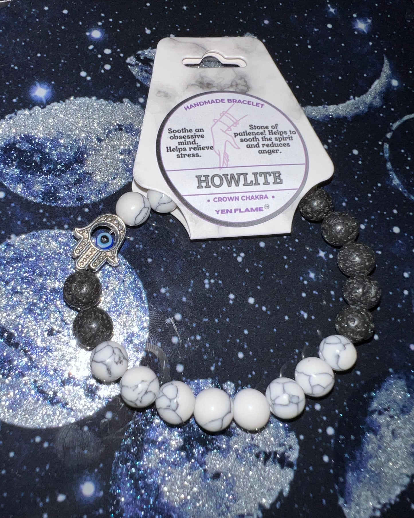 White Howlite Crystal Handmade Unisex Bracelet