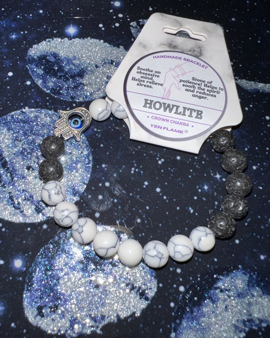 White Howlite Crystal Handmade Unisex Bracelet