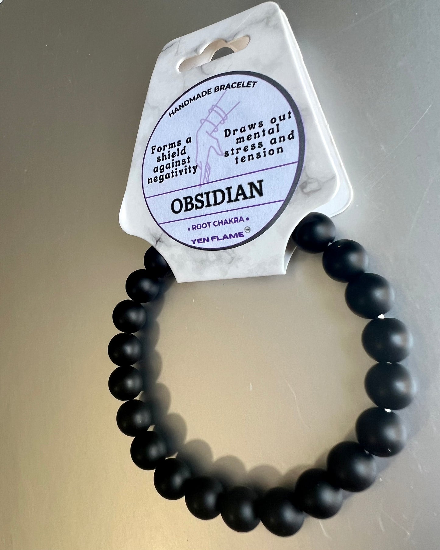 Obsidian Crystal Handmade Unisex Bracelet