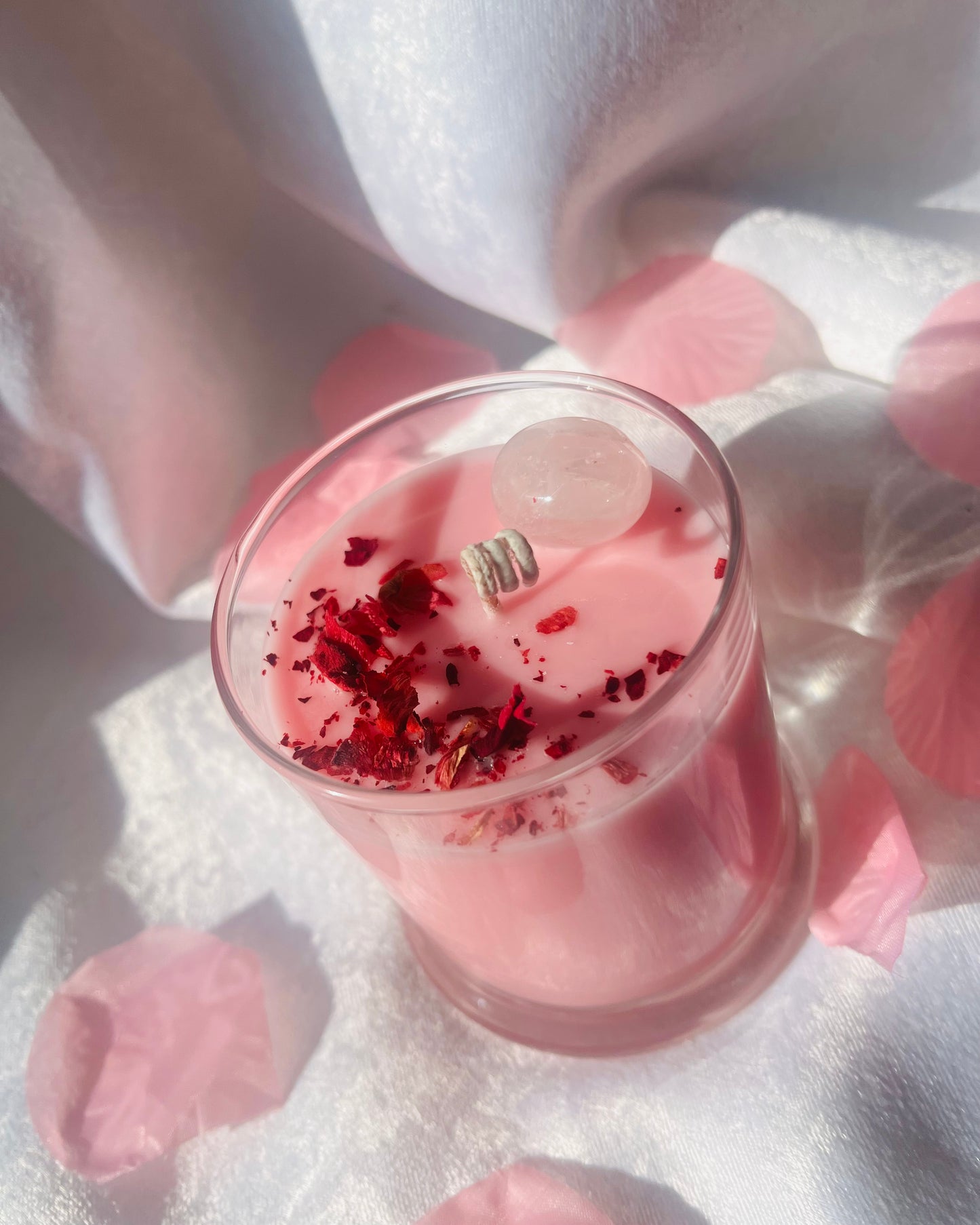 Toasted Bloom Rose Quartz Infused Intention Candle