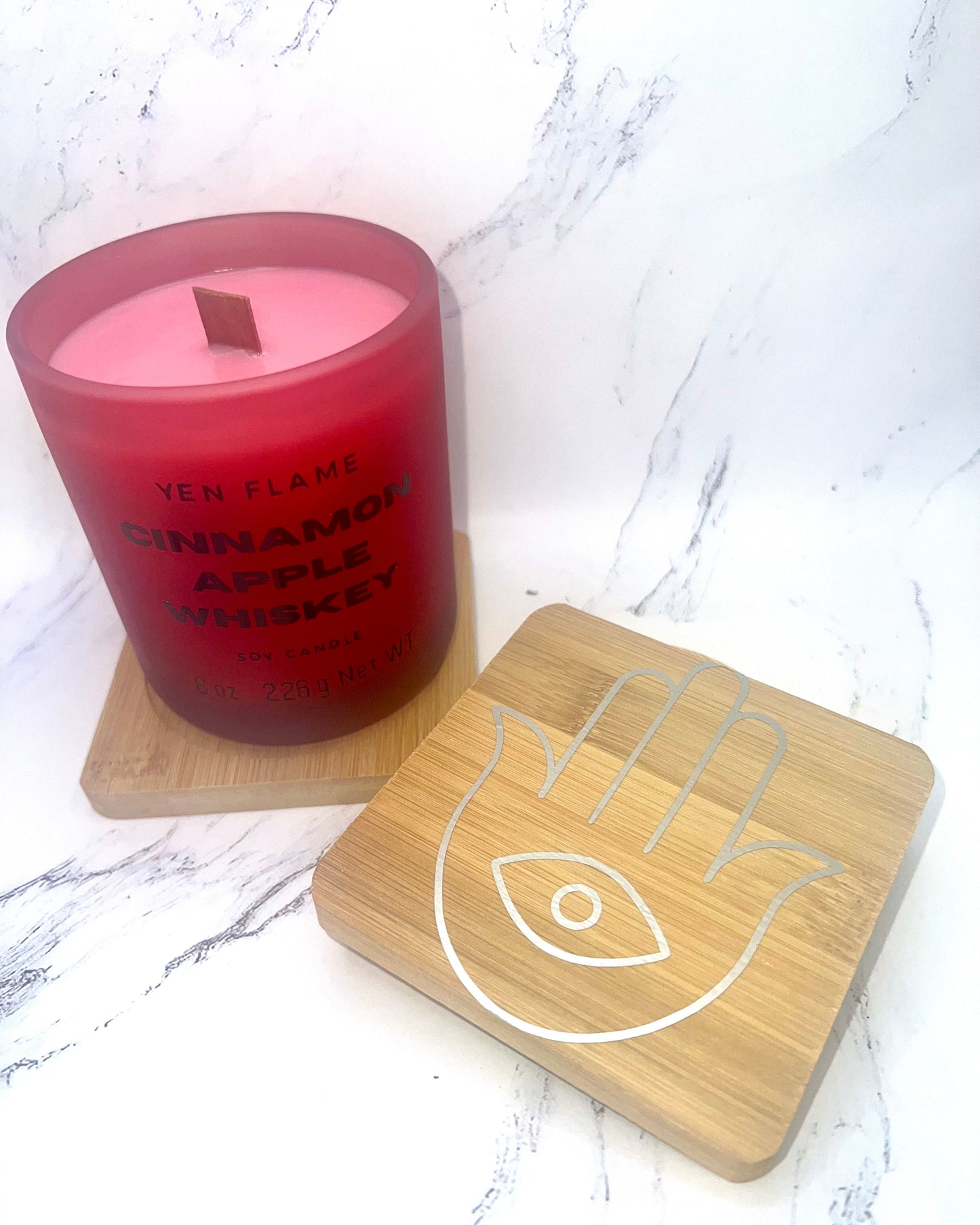 Natural Bamboo Wood Candle Coasters